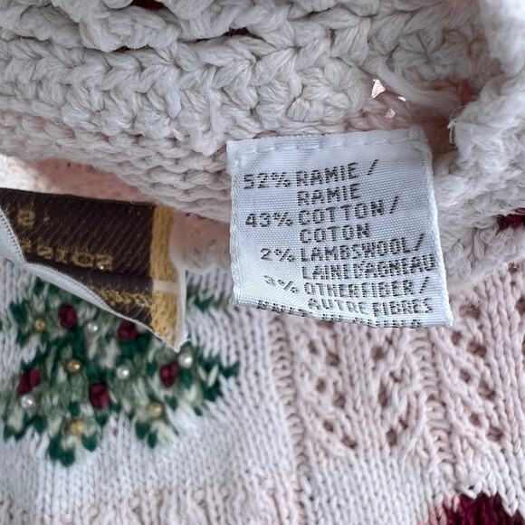 VTG 90s Hand Knit Christmas Sweater Grandmacore Cottagecore Marisa Christina S - Picture 6 of 8